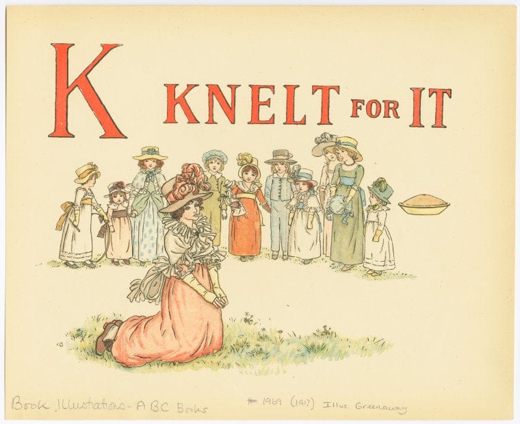 Art Print : K Knelt for It - Vintage Wall Art
