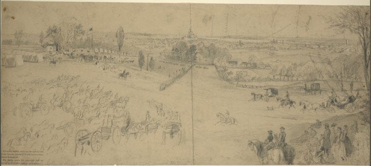 Art Print : 1861, The Rhode Island Camp. Washington-Virginia, with Camps - Vintage Wall Art