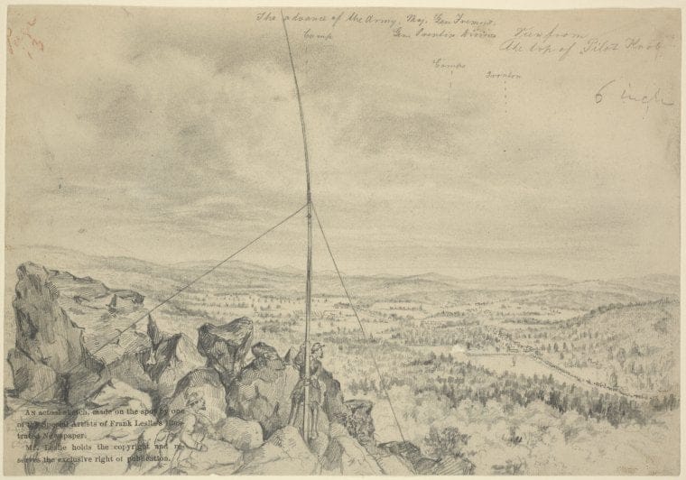 Art Print : 1861, View from The top of Pilot Knob. The Advance of The Army. - Vintage Wall Art