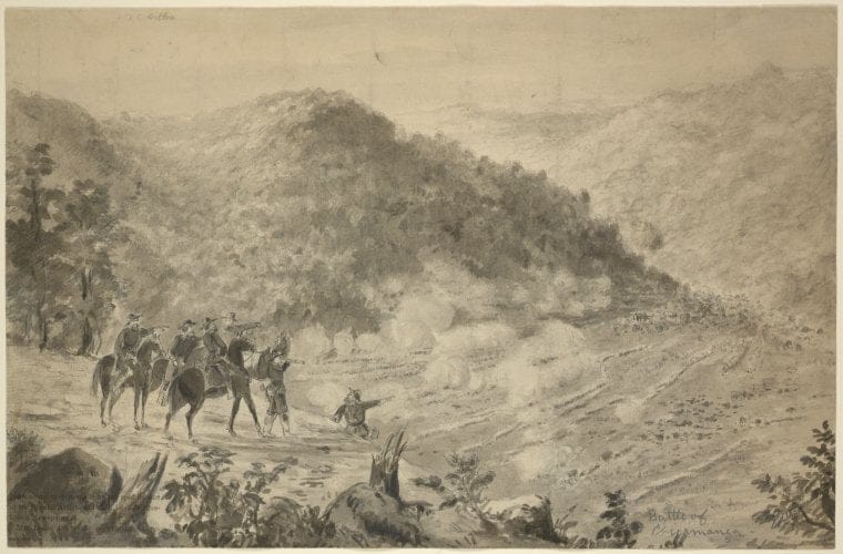Art Print : 1861, Battle of Chickamauga, Sept. 20, 1863 - Vintage Wall Art