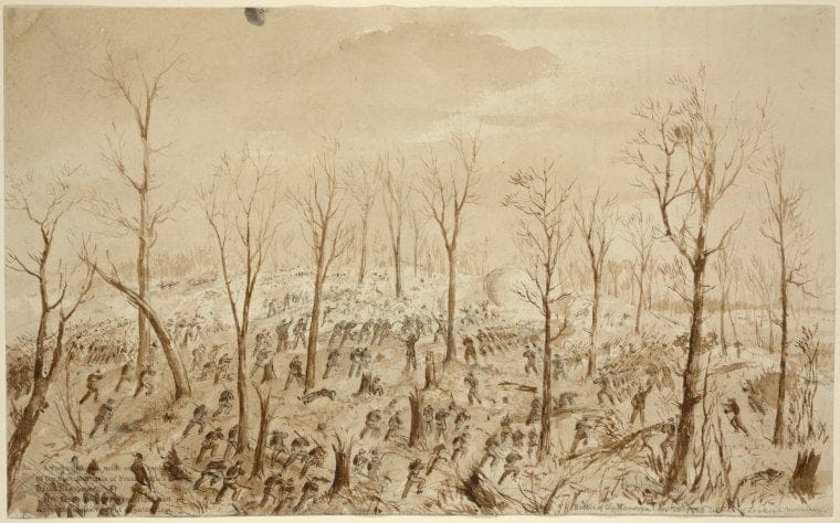 Art Print : 1861, Battle of Chattanooga. Capture of Lookout Mountain, Nov. 25th, 1863. - Vintage Wall Art