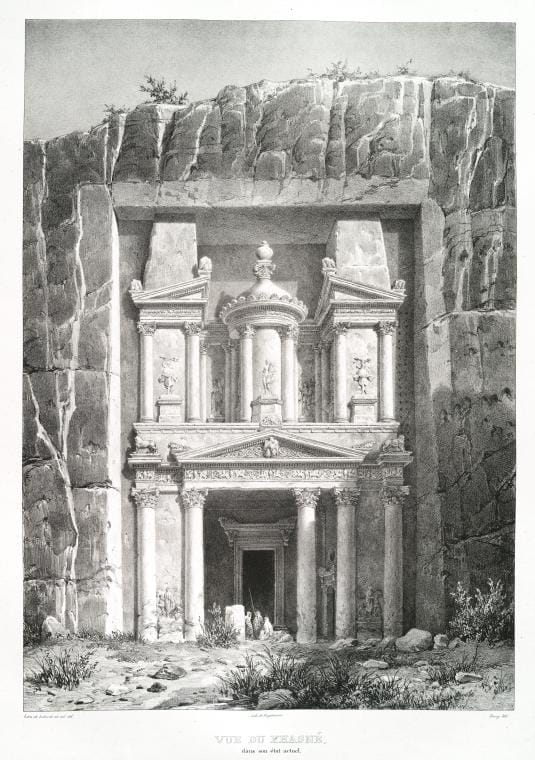 Art Print : 1830, Vue du Khasne [al-Khazneh =Treasury] Dans Son etat actuel. - Vintage Wall Art