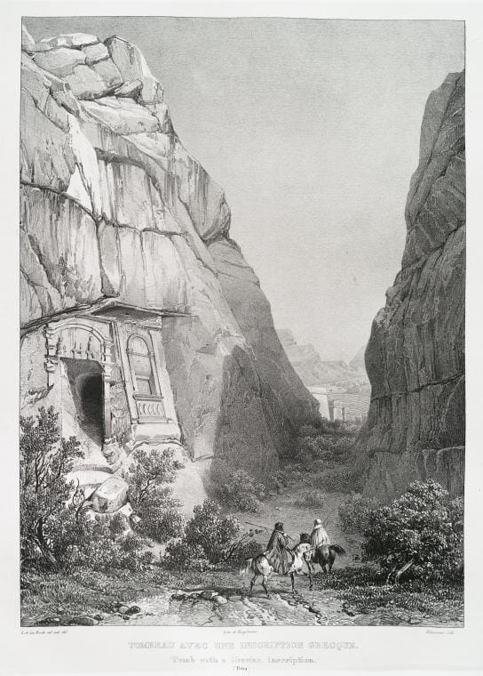 Art Print : 1830, Tombeaux avec une Inscription Grecque (Petra). - Vintage Wall Art