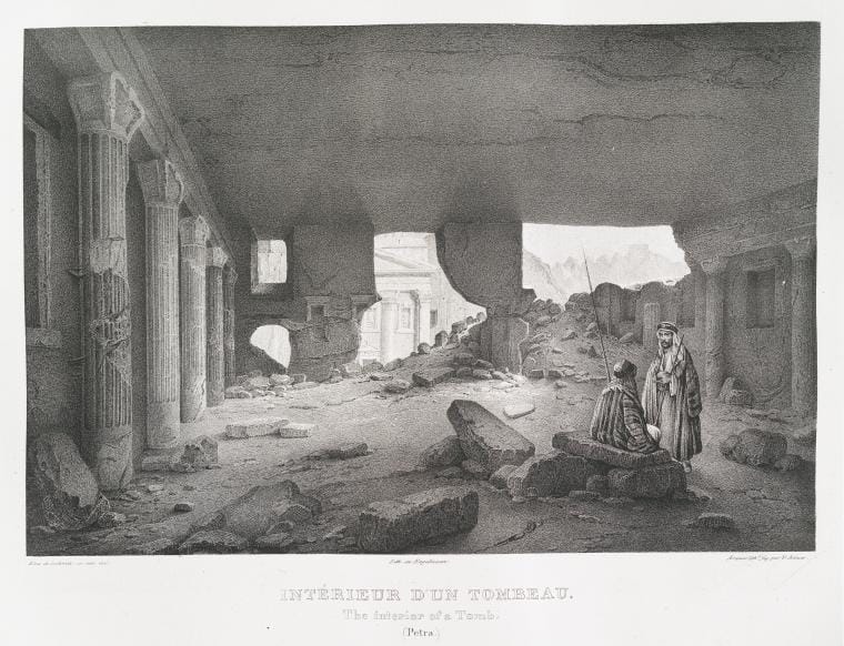 Art Print : 1830, Interieur d'un tombeau. (Petra) - Vintage Wall Art