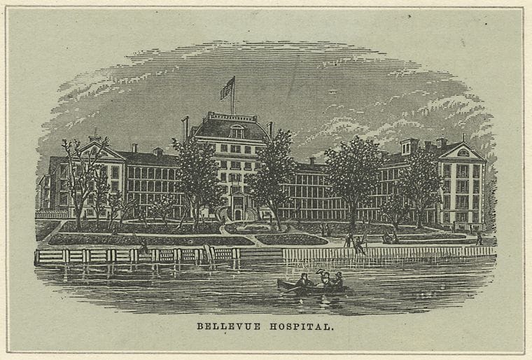 Art Print : 1801, Bellevue Hospital - Vintage Wall Art