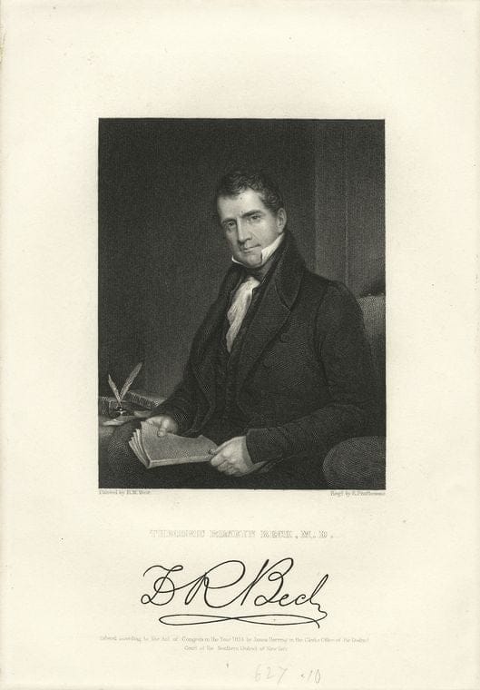 Art Print : 1801, Theodric Romeyn Beck, M.D. - Vintage Wall Art