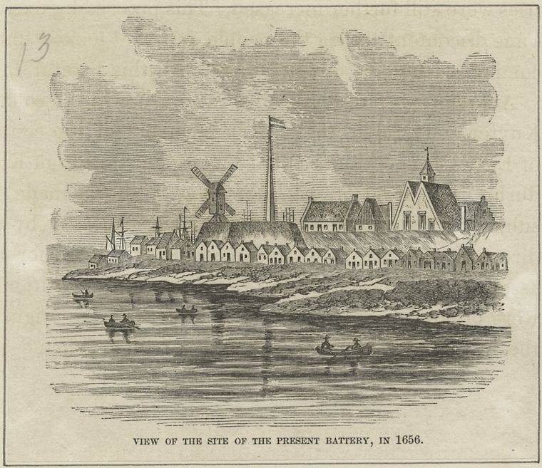 Art Print : View of The site of The Present Battery in 1656 - Vintage Wall Art