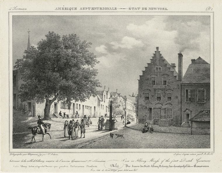 Art Print : c.1600 , Interieur de la Ville d'Albany, Maison de l'ancien gouverneur hollandais - Vintage Wall Art