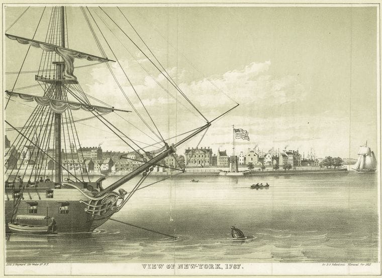 Art Print : c.1775 , View of New-York, 1787 - Vintage Wall Art