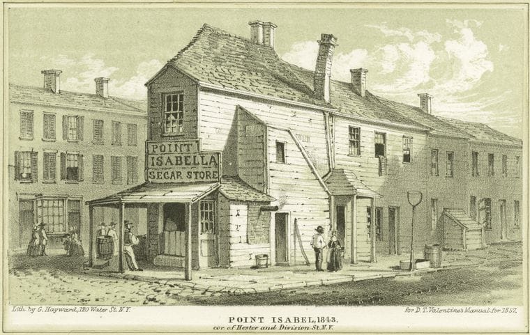 Art Print : 1828, Point Isabel cor. Ludlow & Delancey STS. 1864 - Vintage Wall Art