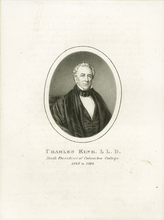 Art Print : 1880, Charles King, LL.D. Ninth presdient of Columbia College 1849 to 1864 - Vintage Wall Art