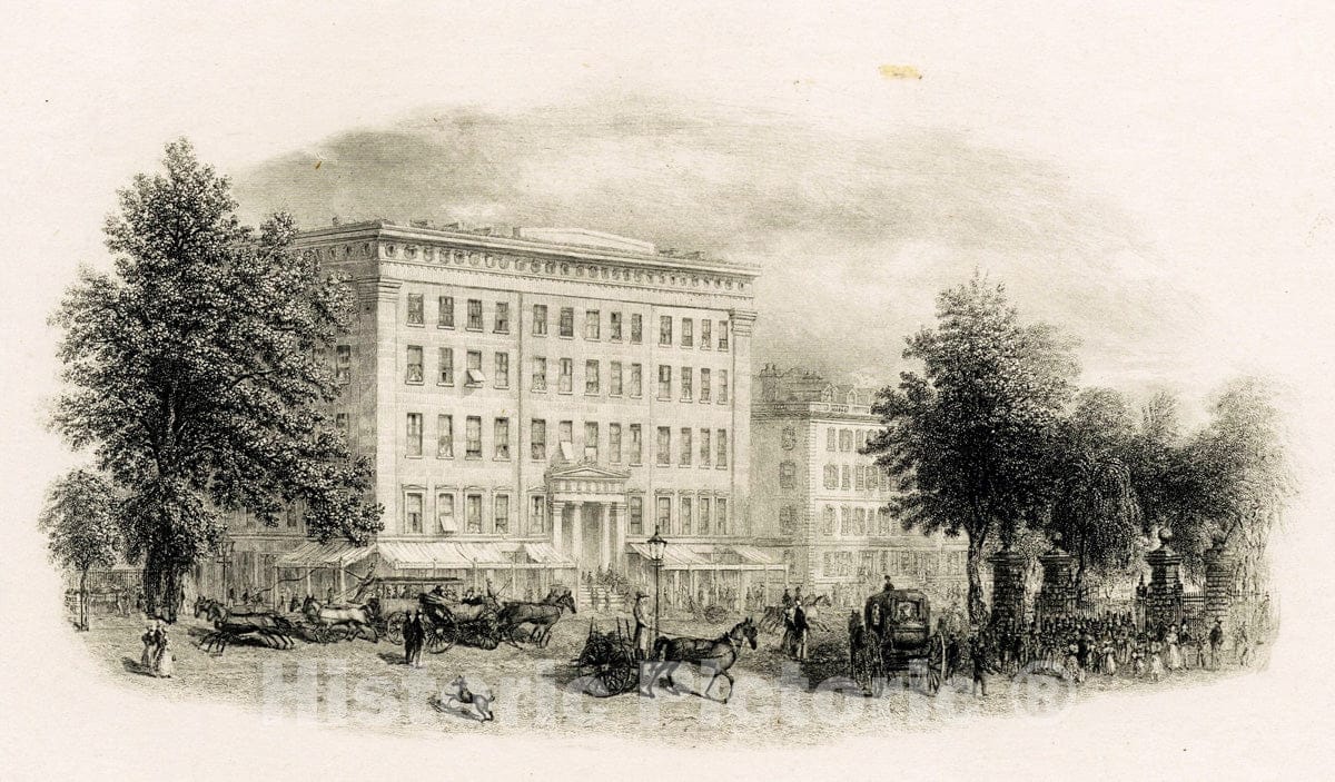 Art Print : 1880, Astor House, Broadway, New York - Vintage Wall Art