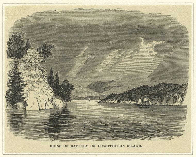 Art Print : c.1760 , Ruins of Battery on Constitution Island - Vintage Wall Art