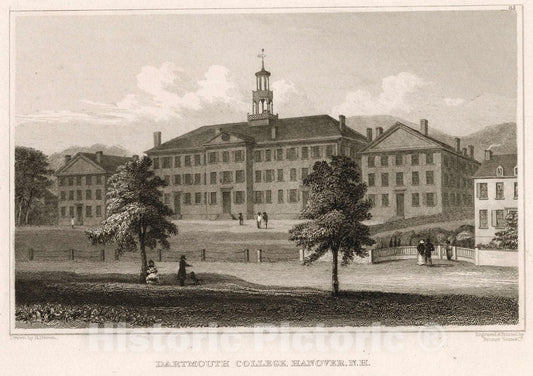 Art Print : 1832, Dartmouth College, Hanover, N.H. - Vintage Wall Art