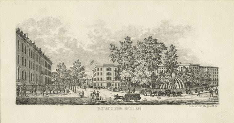 Art Print : c.1775 , Bowling Green - Vintage Wall Art