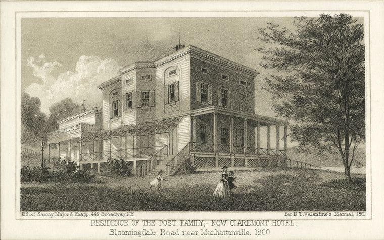Art Print : c.1775 , Residence of The Post Family Now Claremont Hotel - Vintage Wall Art