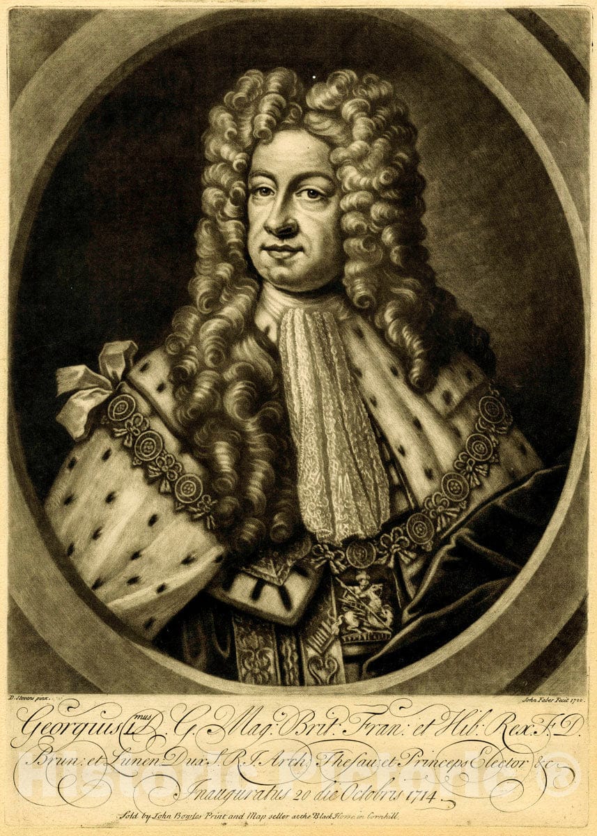 Art Print : c.1600 , Georgius Imus D.G. Mag. Brit. Fran. et Hib. Rex F.D. - Vintage Wall Art