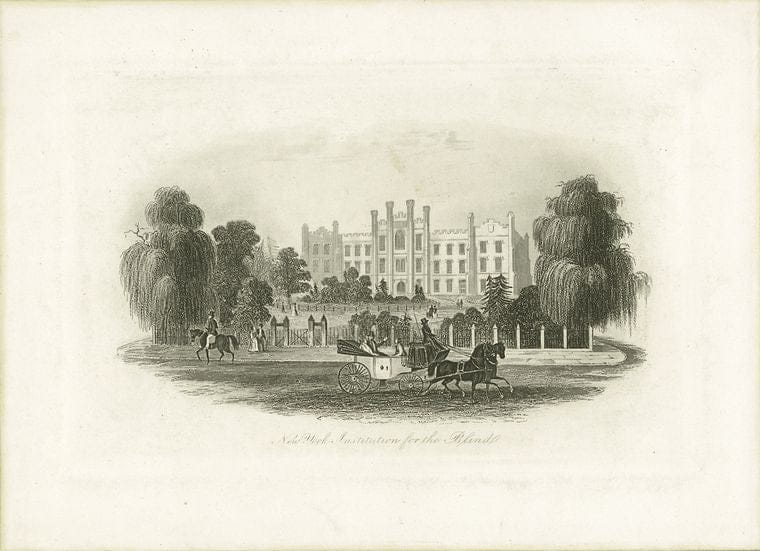 Art Print : 1828, New York Institution for The Blind - Vintage Wall Art