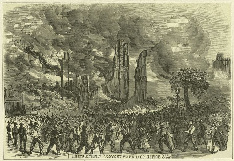 Art Print : 1880, Destruction of Provost Marshal's Office 3D Av. - Vintage Wall Art