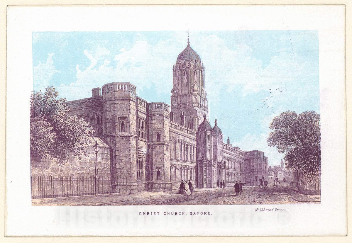 Art Print : 1759, Christ Church, Oxford - Vintage Wall Art