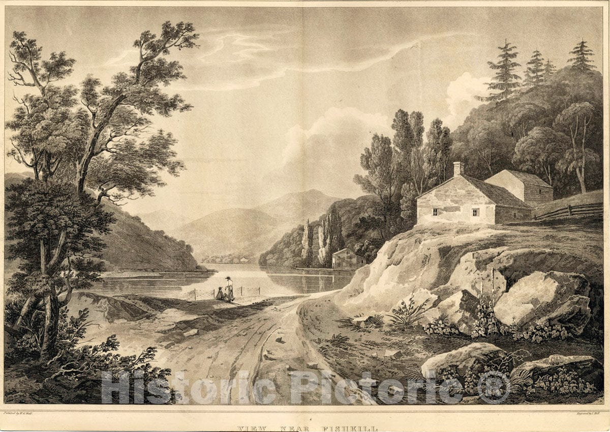 Art Print : 1798, View Near Fishkill - Vintage Wall Art