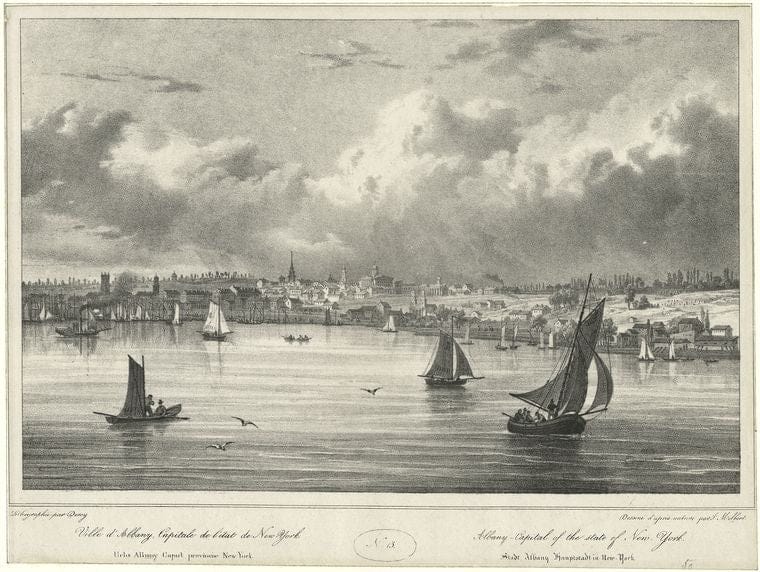 Art Print : 1798, Ville d'Albany, Capitale de l'etat de New York - Vintage Wall Art