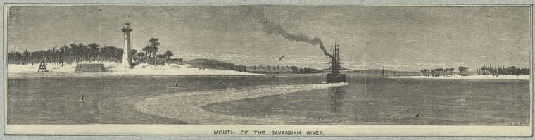 Art Print : 1778, Mouth of The Savannah River - Vintage Wall Art