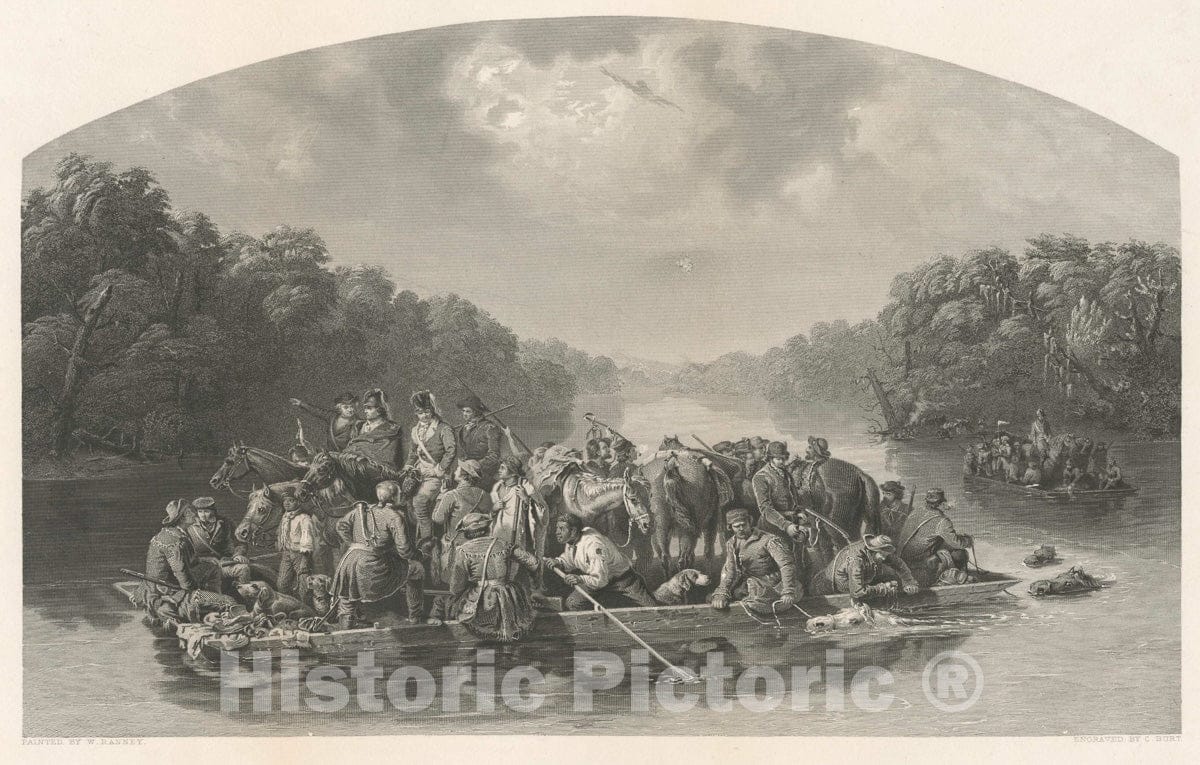 Art Print : Marion Crossing The Pedee. - Vintage Wall Art V1