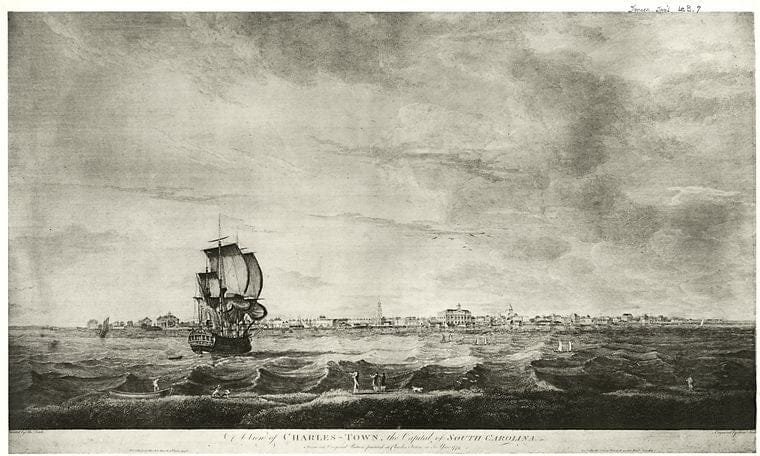 Art Print : A View of Charles-Town, The Capitol of South Carolina. - Vintage Wall Art