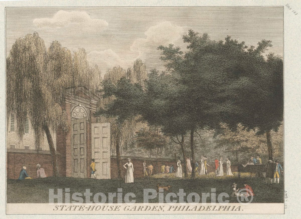 Art Print : State-House Garden, Philadelphia. - Vintage Wall Art