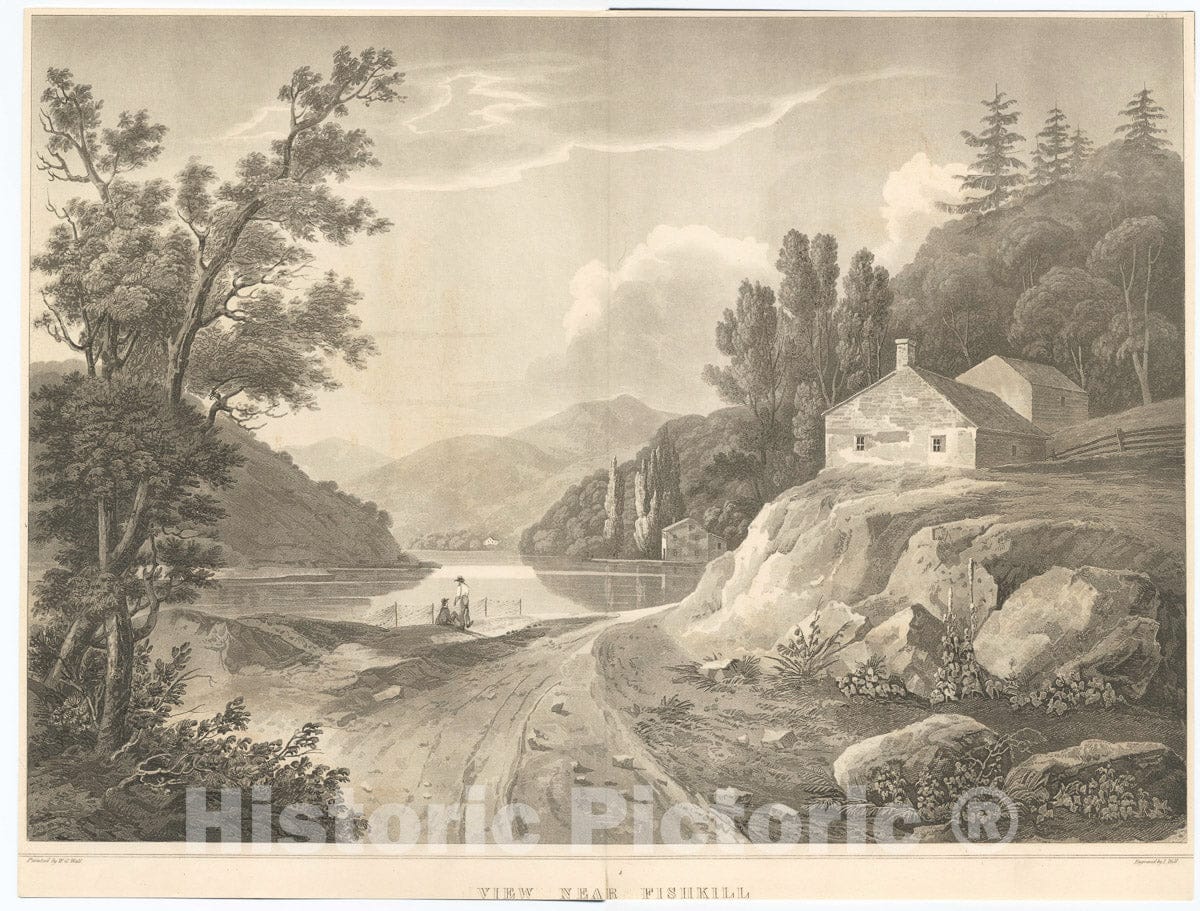 Art Print : View Near Fishkill. - Vintage Wall Art