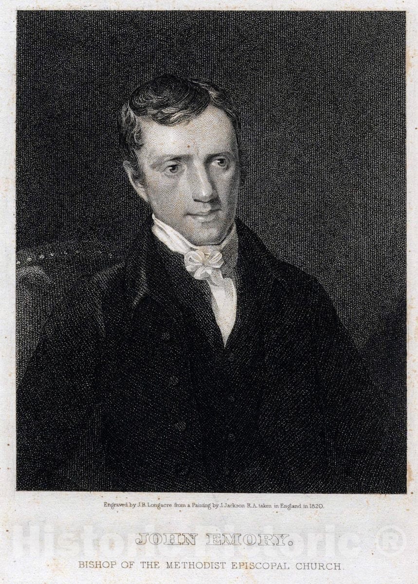 Art Print : 1801, John Emory, Bishop of The Methodist Episcopal Church - Vintage Wall Art