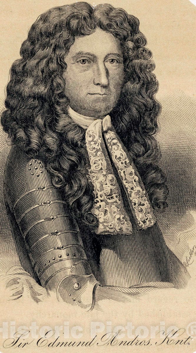 Art Print : c.1600 , Sir Edmund Andros KNT. - Vintage Wall Art V2