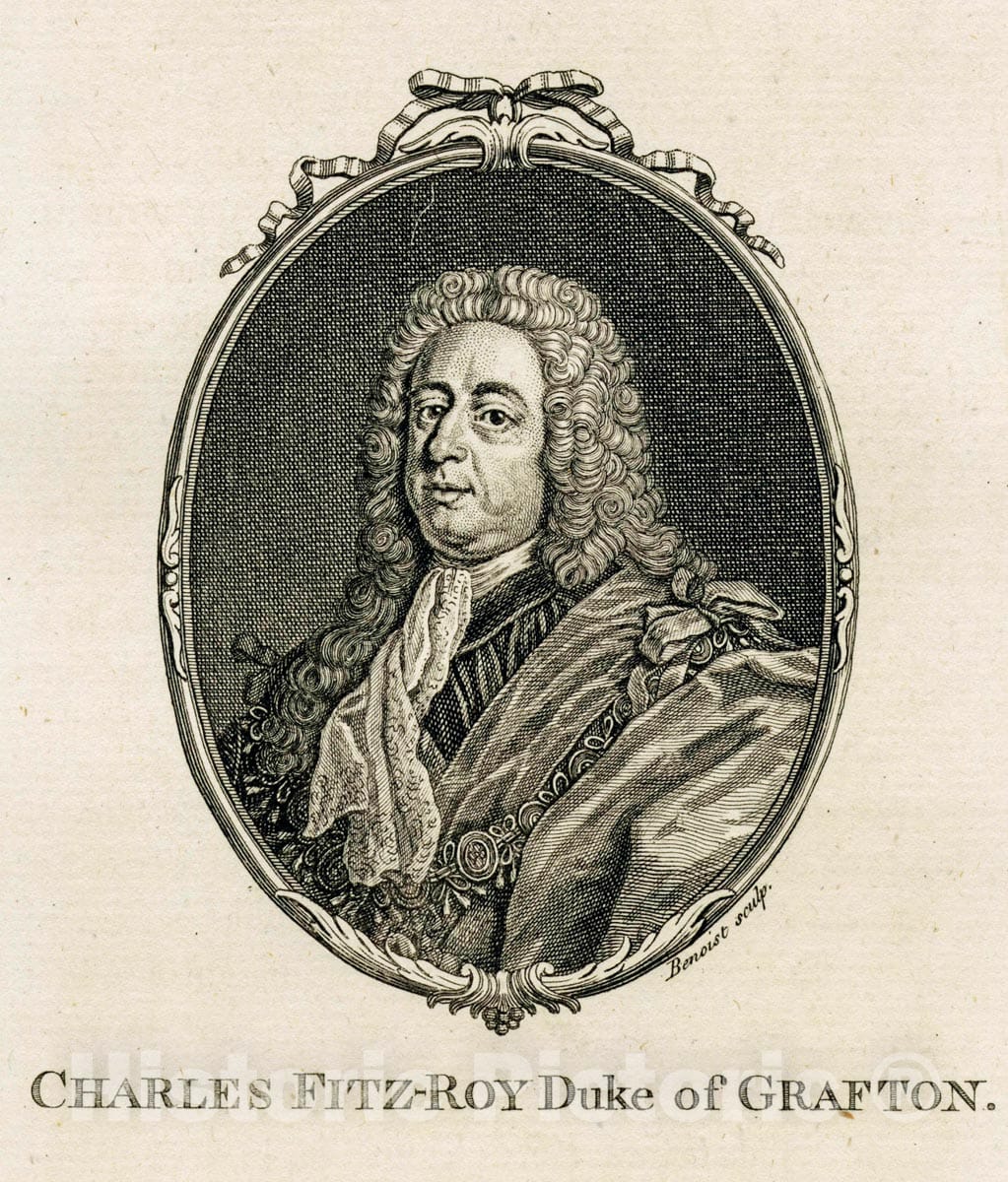Art Print : c.1600 , Charles Fitz-Roy Duke of Grafton - Vintage Wall Art