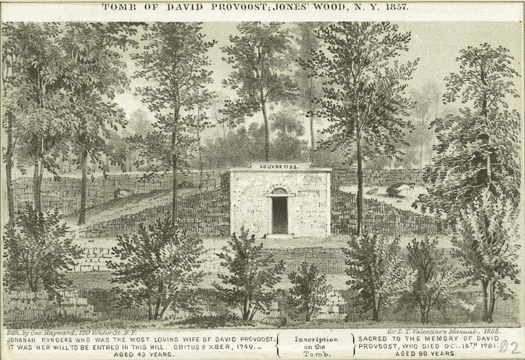 Art Print : c.1600 , Tomb of David Provoost, Jones' Wood NY - Vintage Wall Art