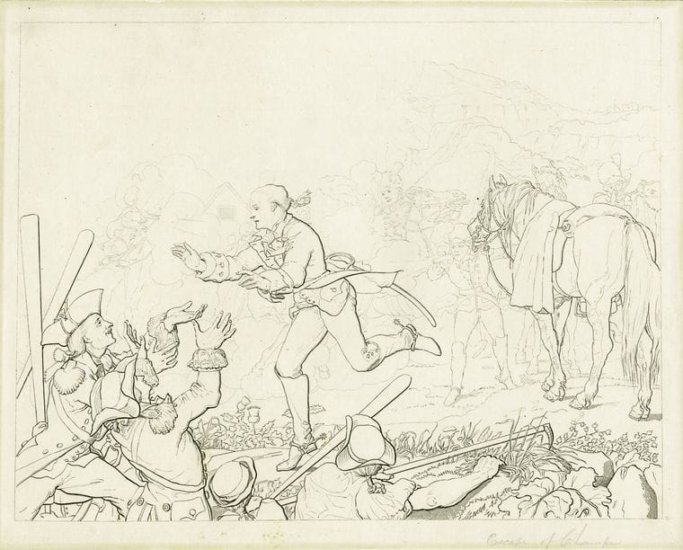 Art Print : c.1775 , [Escape of Champe.] - Vintage Wall Art