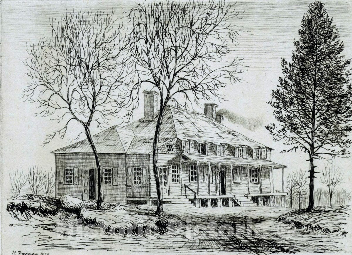 Art Print : 1828, [Somerindyke House, Bloomingdale Road] - Vintage Wall Art