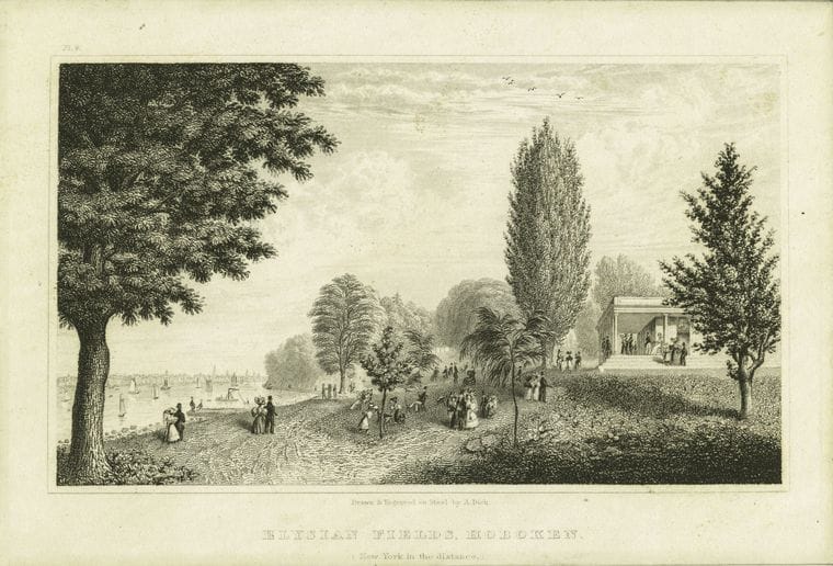 Art Print : 1880, Elysian Fields, Hoboken - Vintage Wall Art