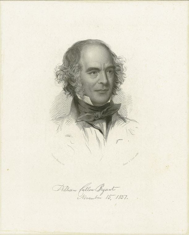 Art Print : 1801, William Cullen Bryant November 15, 1857 - Vintage Wall Art