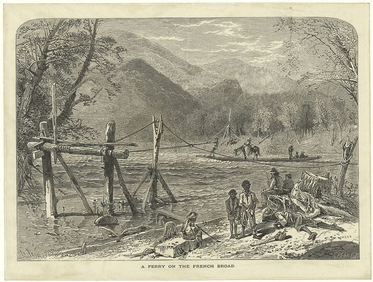 Art Print : c.1780 , A Ferry on The French Broad - Vintage Wall Art