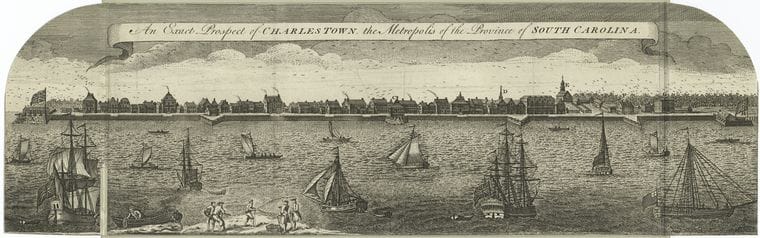 Art Print : 1778, an Exact Prospect of Charlestown, The Metropolis of The Province of South Carolina - Vintage Wall Art