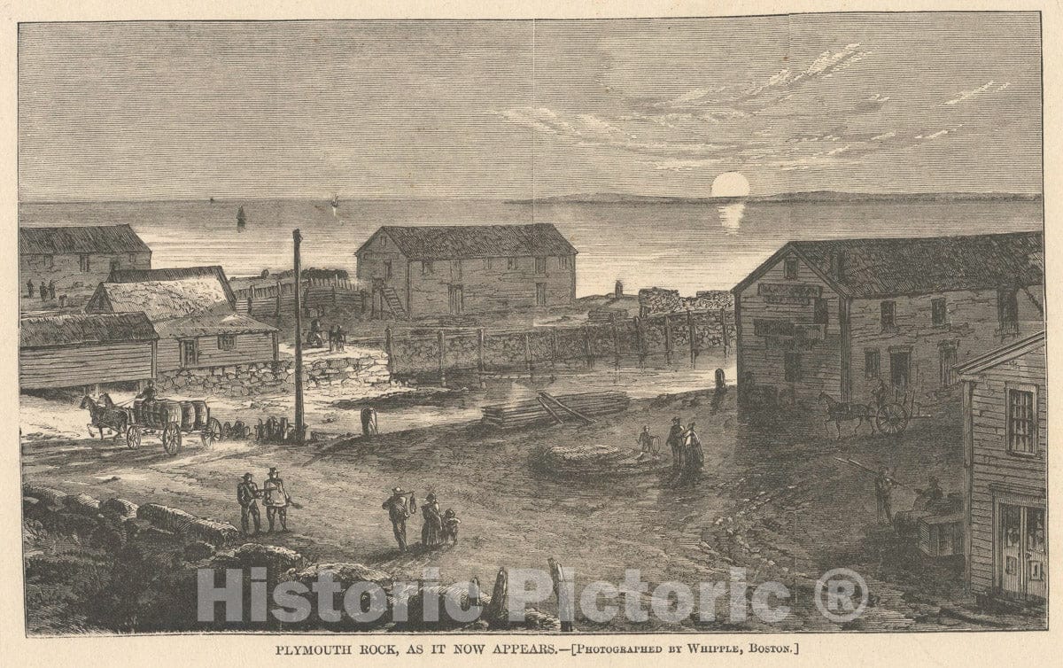Art Print : Plymouth Rock, as it Now Appears. - Vintage Wall Art
