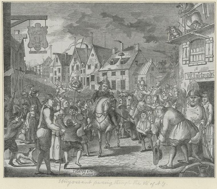 Art Print : [Stuyvesant Passing Through The Streets of N.Y.] - Vintage Wall Art