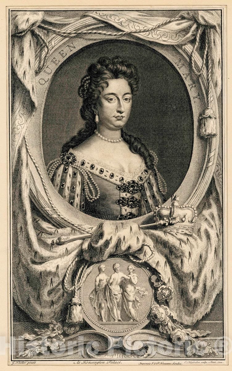 Art Print : c.1600 , Queen Anne - Vintage Wall Art