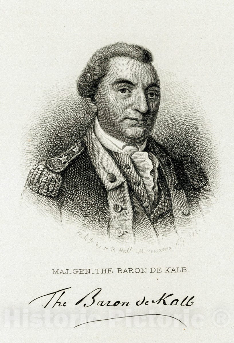 Art Print : c.1775 , Maj. Gen. The Baron de Kalb - Vintage Wall Art