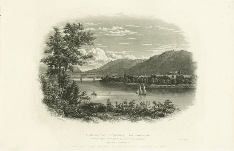 Art Print : c.1760 , Ruins of Fort Ticonderoga - Lake Champlain - Vintage Wall Art