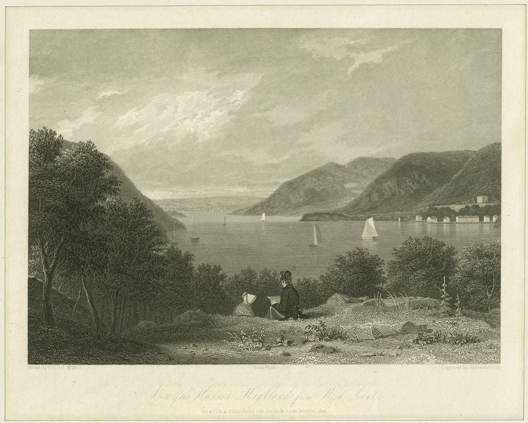 Art Print : c.1760 , View of The Hudson Highlands from West Point - Vintage Wall Art
