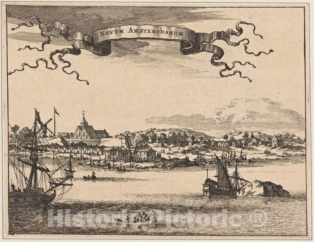 Art Print : 1657, Novum Amsterodamum. - Vintage Wall Art