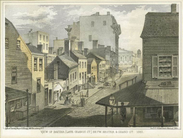 Art Print : 1828, View of Baxter (Later Orange) betw. Hester & Grand St. 1861 - Vintage Wall Art