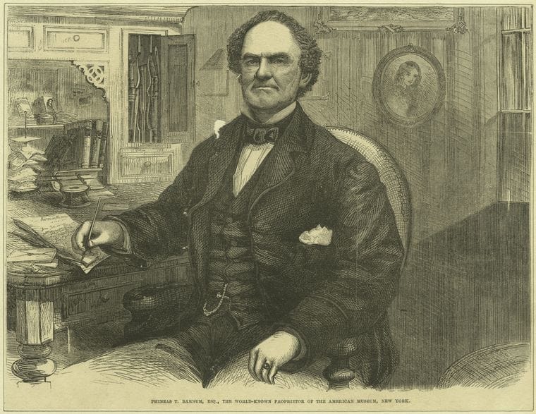 Art Print : 1880, Phineas T. Barnum, The World-Known Proprietor of The American Museum, New York - Vintage Wall Art